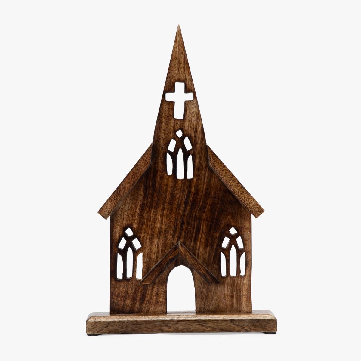 MICA - Adorno Iglesia Madera Navidad 31 Cm Mica