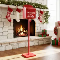MICA - Buzón Cartas para Santa 120X25 cm Aluminio Viejo Pascuero Navidad Decoración Navidad