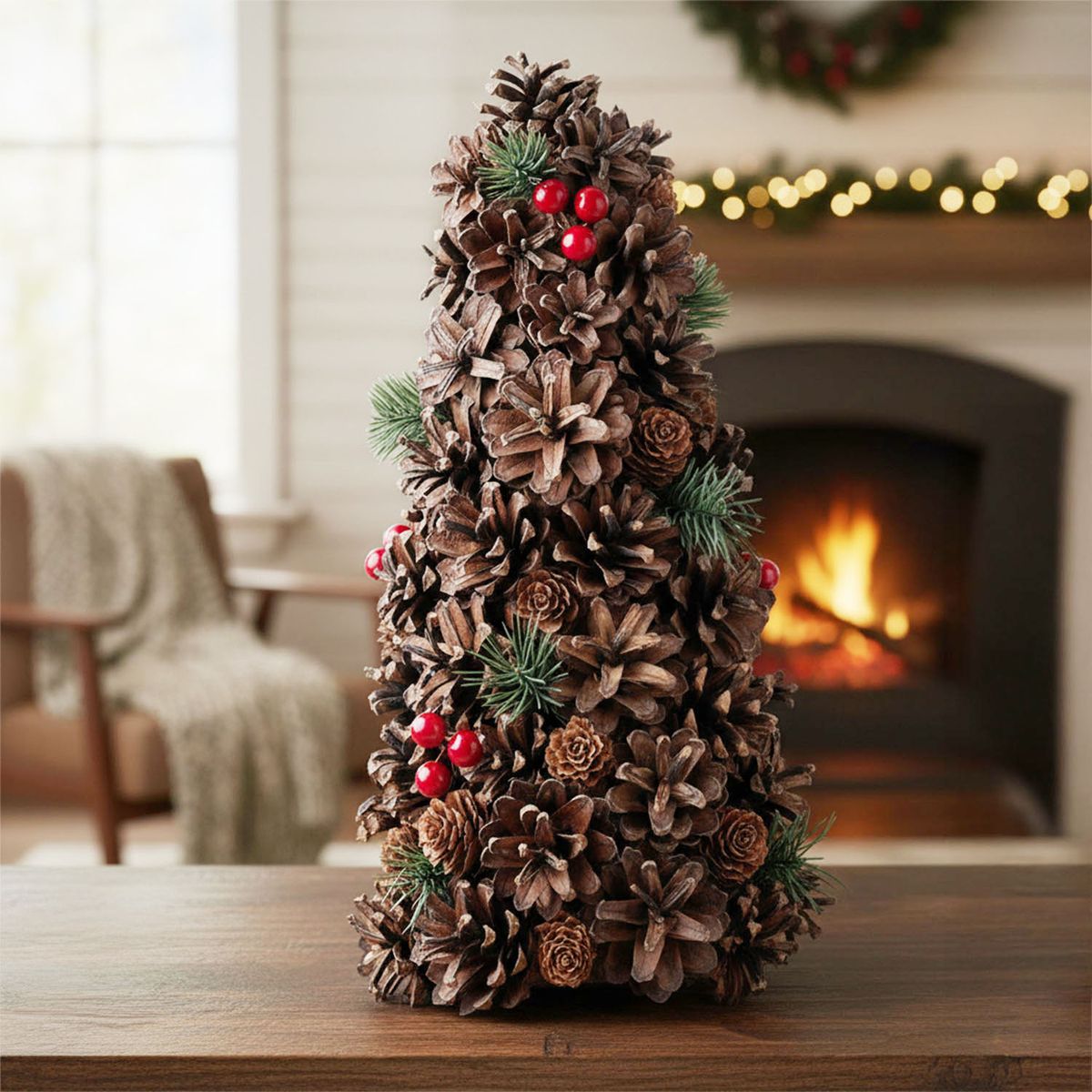 MICA - Adorno Árbol Navidad Piñas Pino 32 Cm Mica