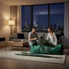 MICA - Bolso Guarda Árbol Navidad Pino Con Ruedas 121X35 Cm