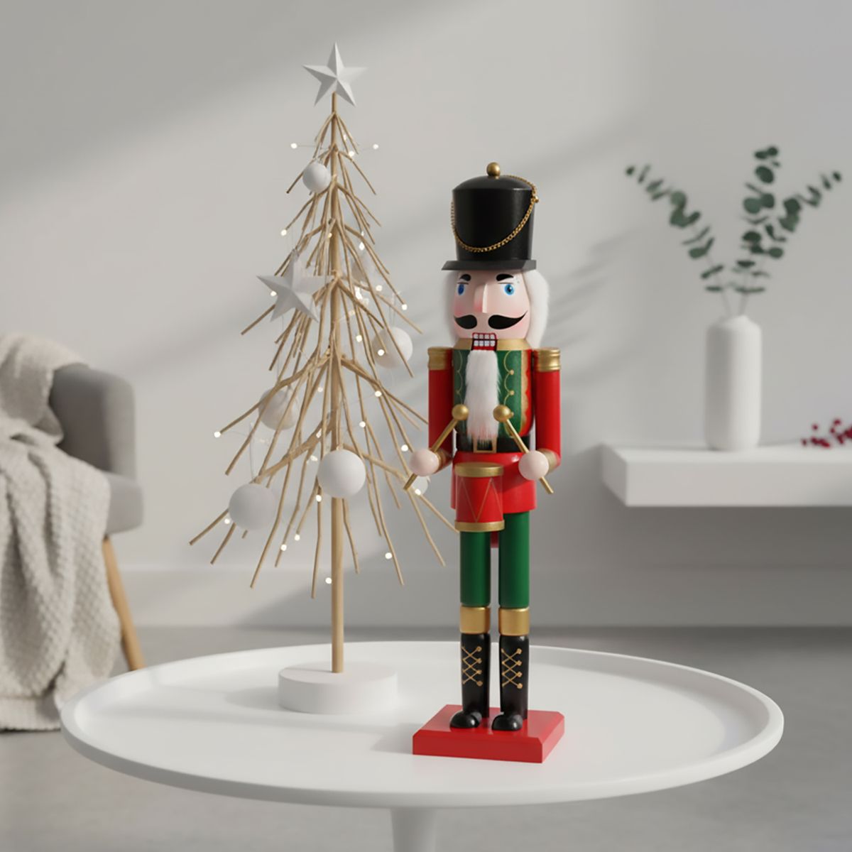 MICA - Adorno Cascanuez Navidad Con Tambor  60 Cm Mica