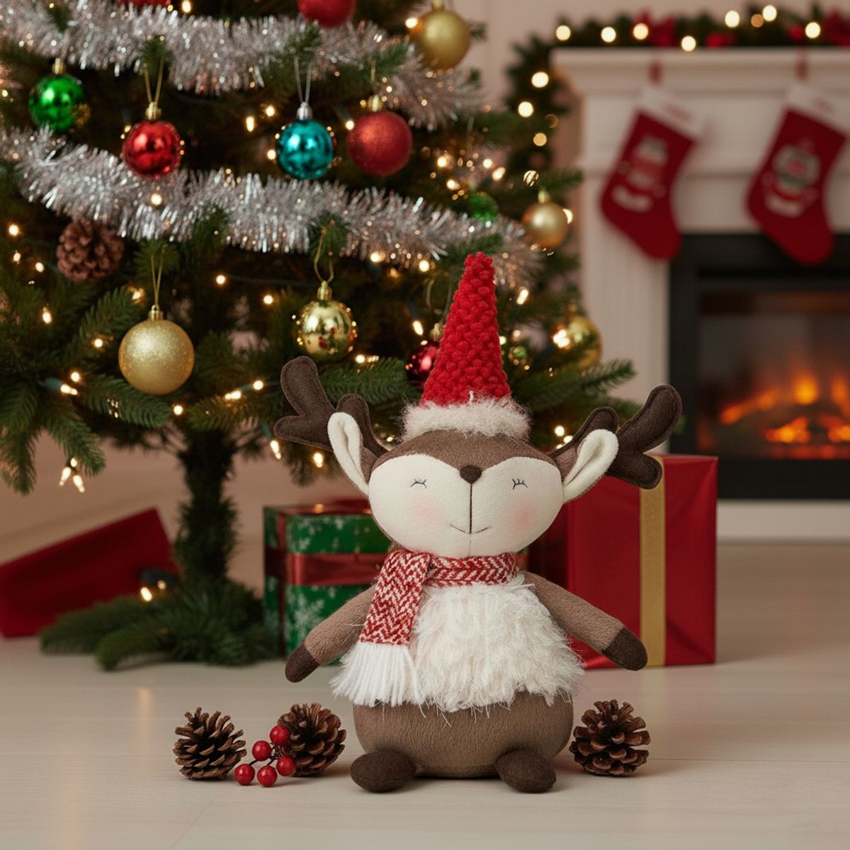 MICA - Adorno Muñeco Reno Navidad 32 Cm Mica