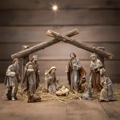 MICA - Pesebre 8 Figuras Adorno Navidad Decoración