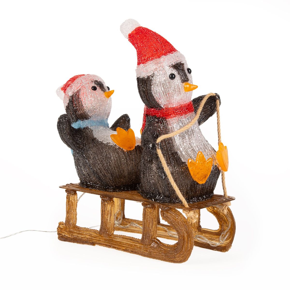 MICA - Adorno Pinguinos Navidad Con Luces Led 46X46X21 Cm Mica