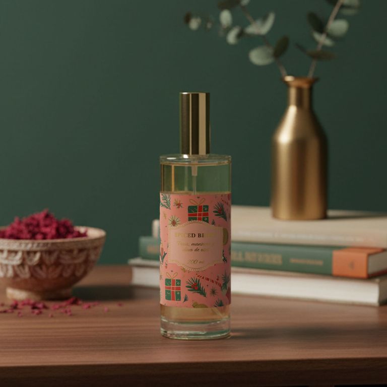 Spray Navideño Aroma Fresa, Manzana y Clavo De Olor 200 ml Adorno Navidad