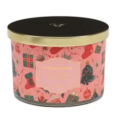 MICA - Vela Navideña Aroma Fresa, Manzana y Clavo De Olor 292 Gramos