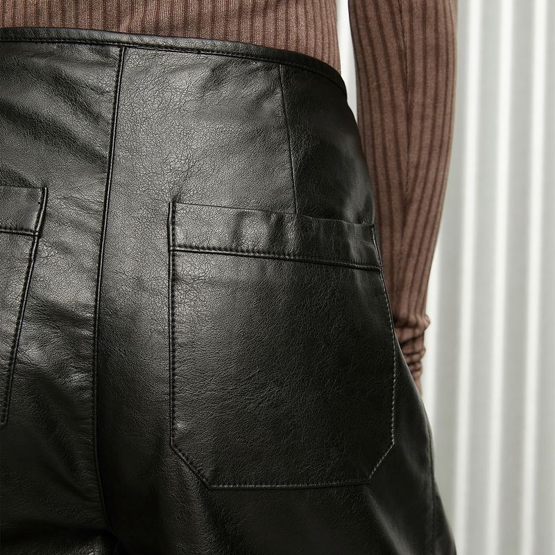 Pantalon Slouchy PantalÃ³n De Polipiel Pantalón Slouchy Tiro Bajo