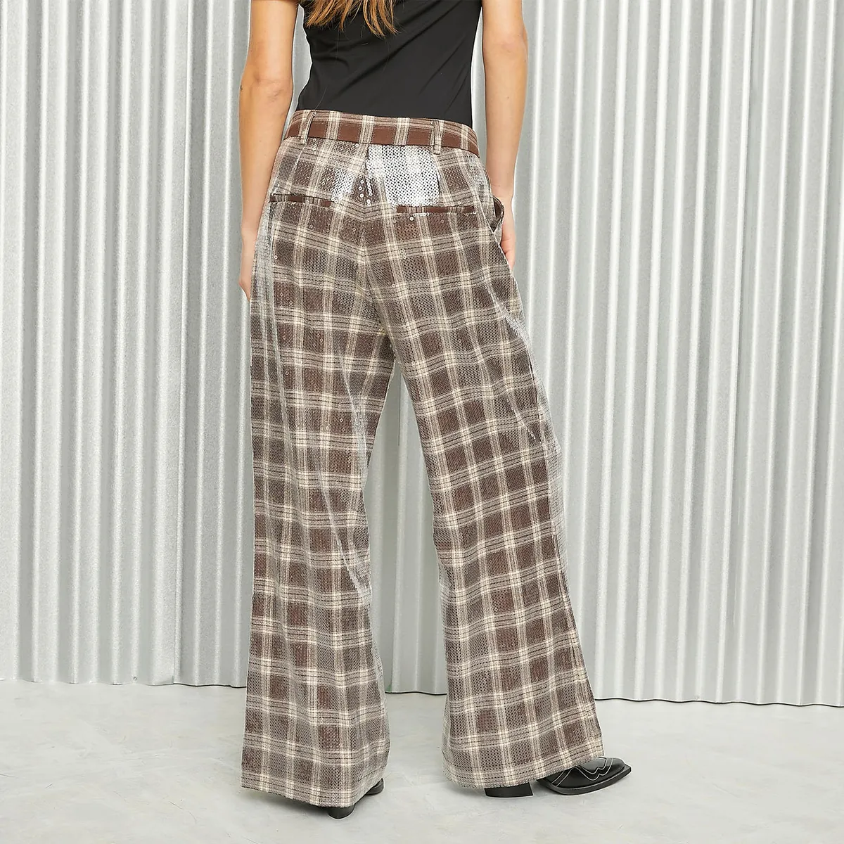 AMERICANINO - Pantalón Recto Tiro Medio Mujer Americanino