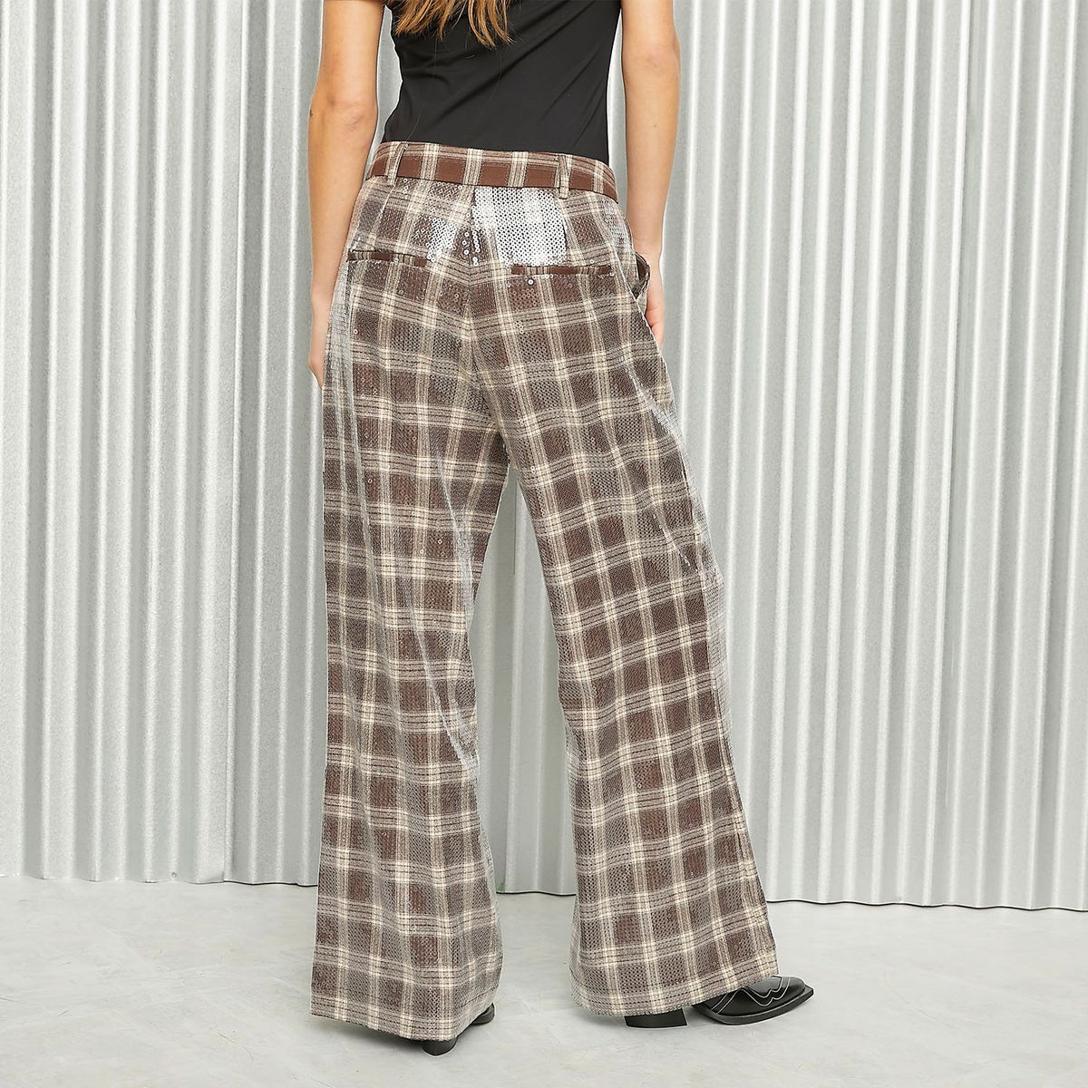 AMERICANINO - Pantalón Recto Tiro Medio Mujer Americanino