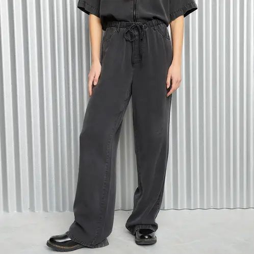 AMERICANINO - Pantalón Baggy Tiro Medio Mujer