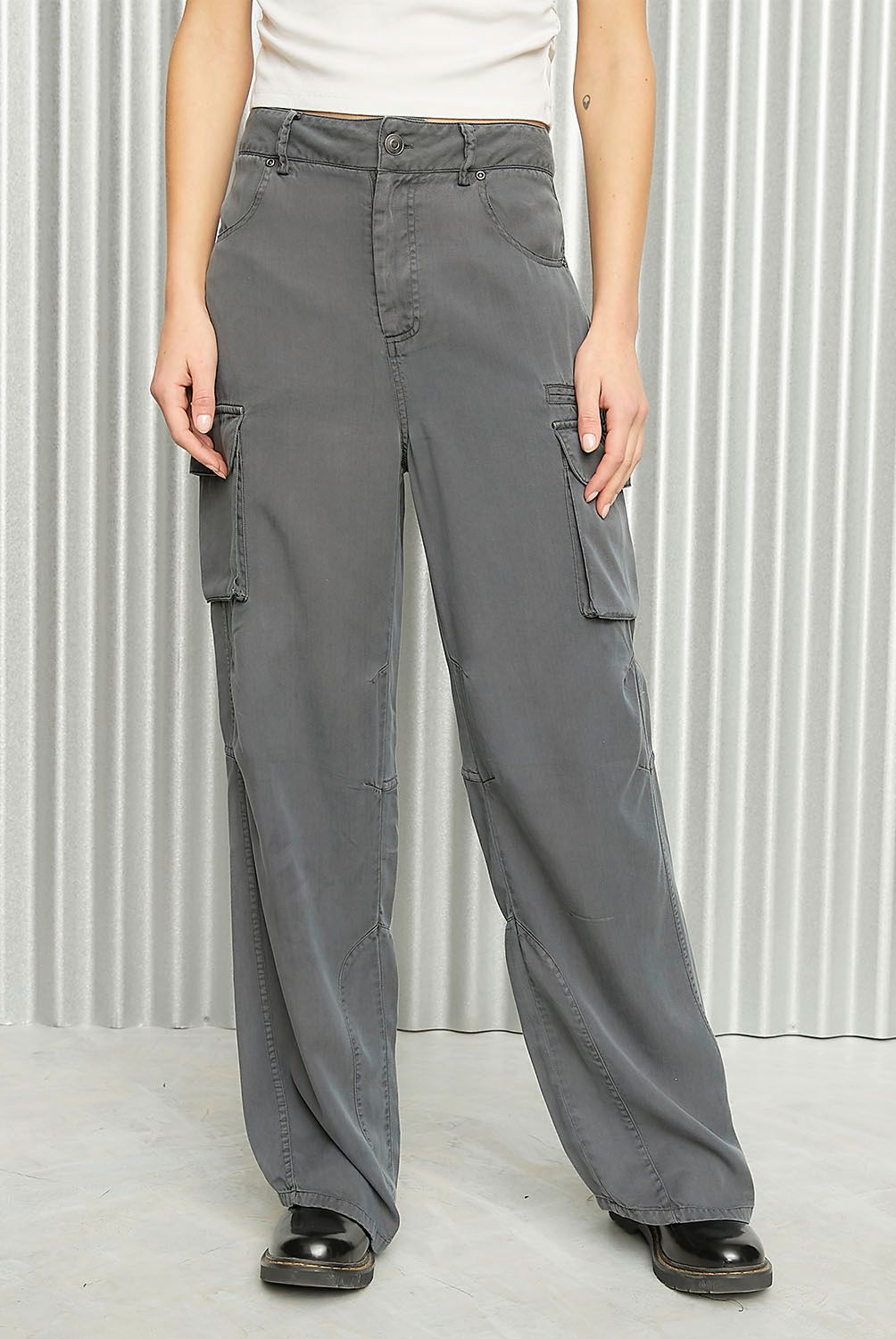 AMERICANINO - Pantalón Cargo Tiro Medio Mujer Americanino