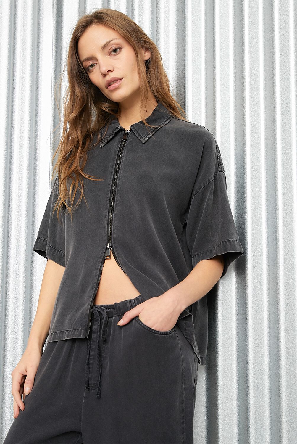 AMERICANINO - BLUSA ESTAMPADA MAU8909OA NEGRO XS