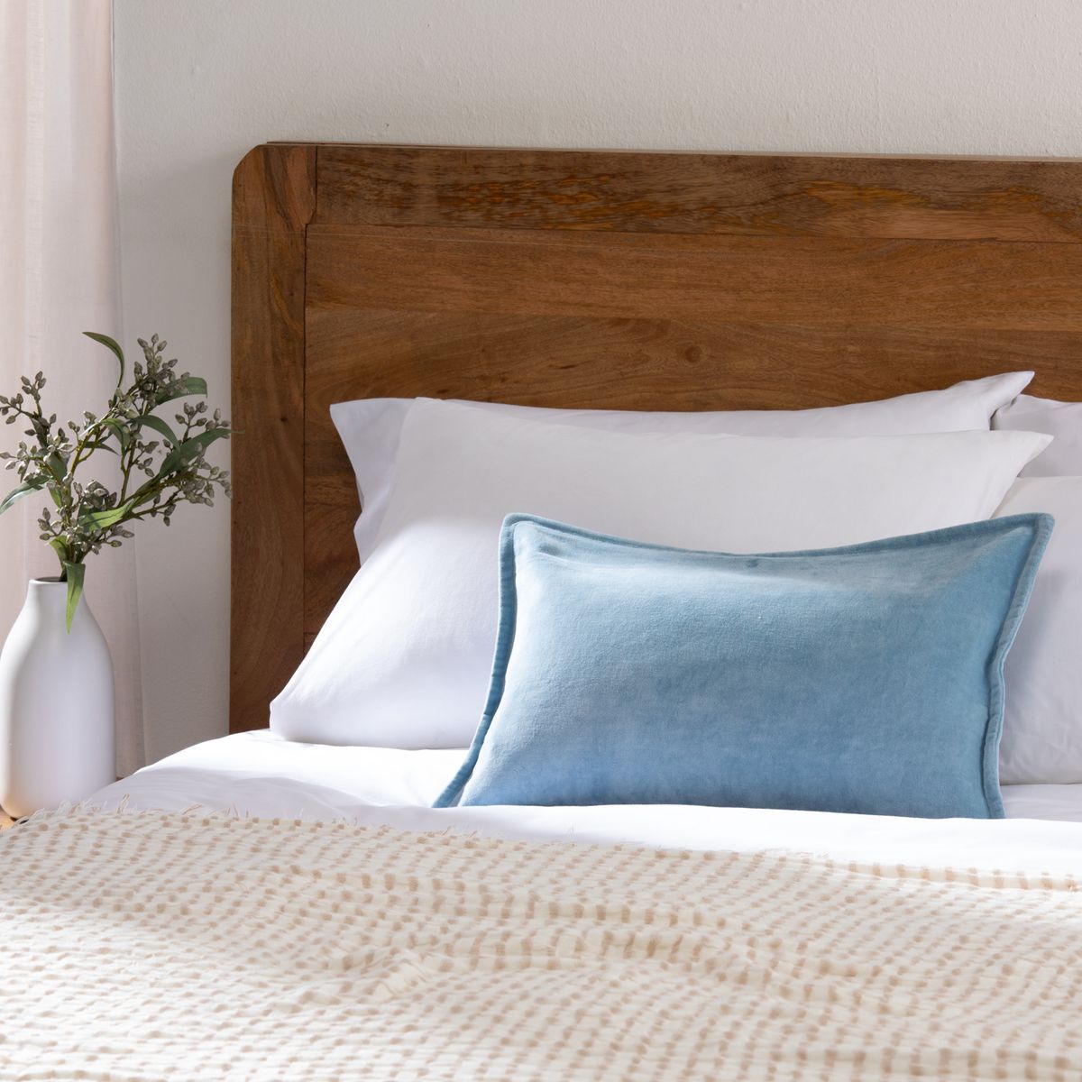 BASEMENT HOME - Funda De Cojín Velvet Azul 33X50 Cm Basement Home