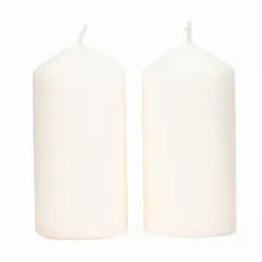 MICA - Set 2 Velas Pilar Blancas 6X12Cm Adorno Navidad