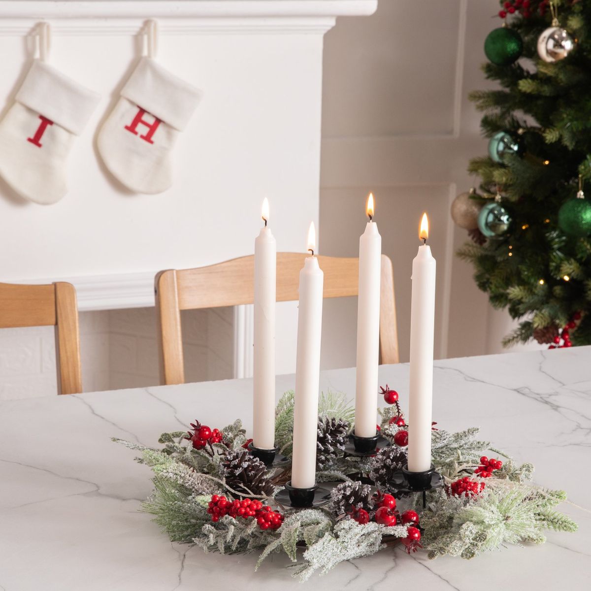 MICA - Set 4 Velas Aroma Tapper Blancas 25X2.2 Cm Mica