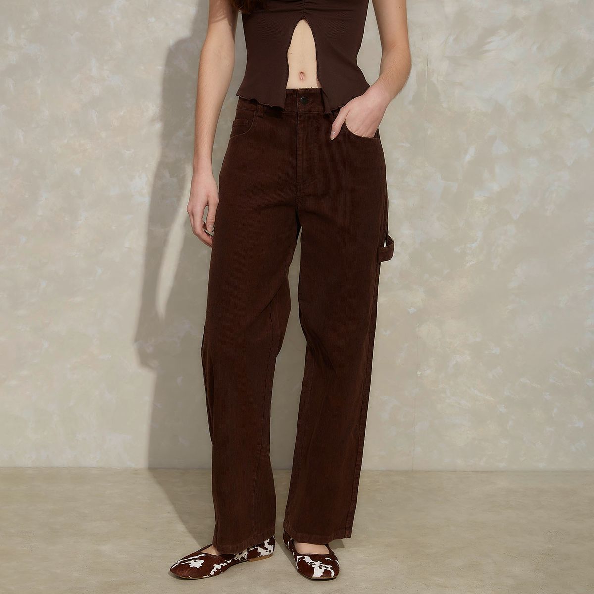 SYBILLA - Pantalon Mujer Café Sybilla