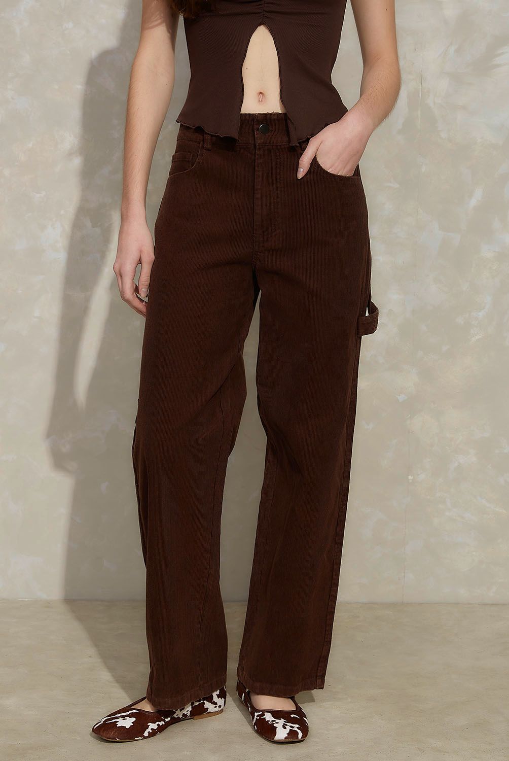SYBILLA - Pantalon Mujer Café Sybilla