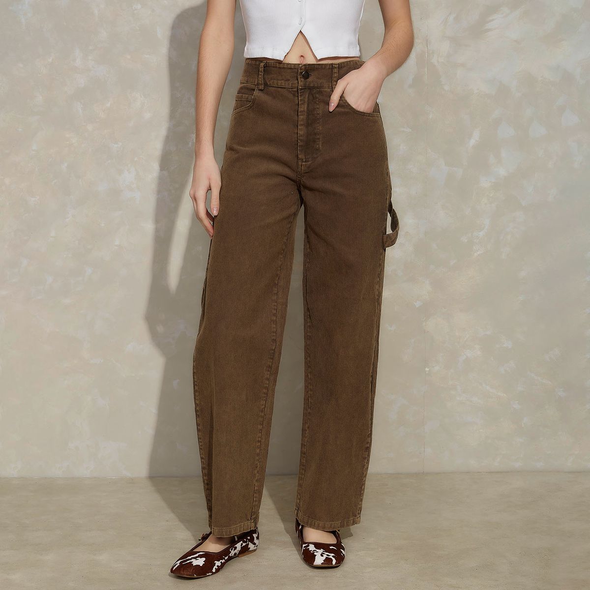 SYBILLA - Pantalon Mujer Café Sybilla