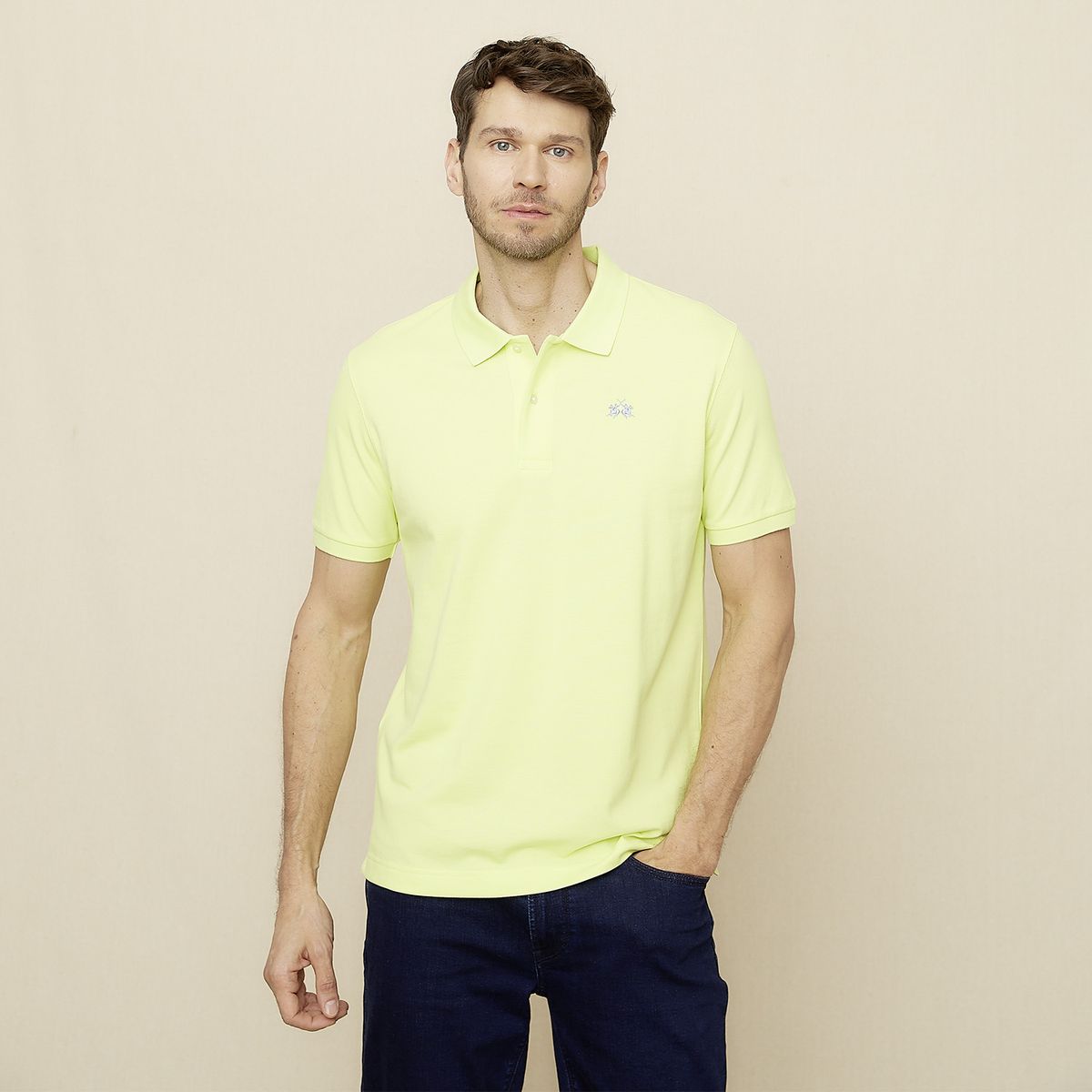 LA MARTINA - Polera Manga Corta Cuello Pique Hombre La Martina