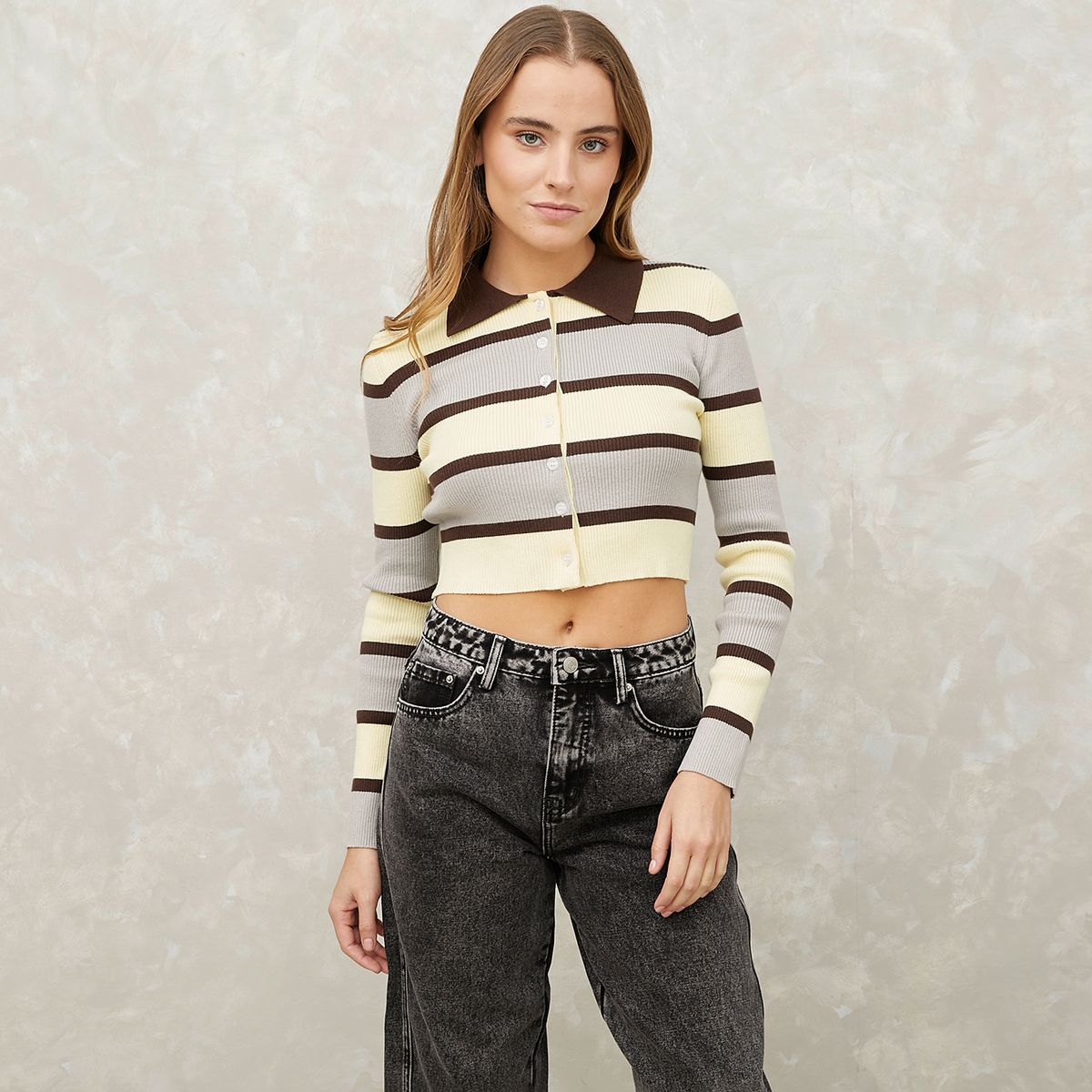 SYBILLA - Crop Top Manga Larga Mujer Sybilla