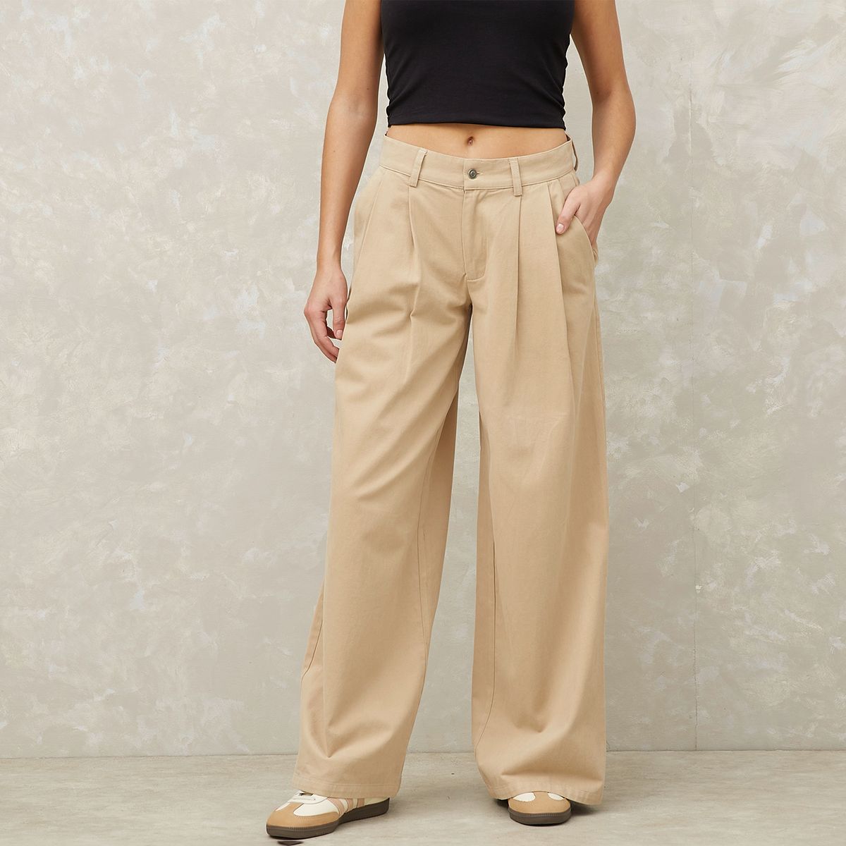 SYBILLA - Pantalon Mujer Beige Sybilla
