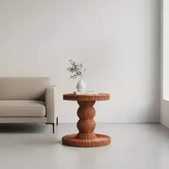BASEMENT HOME - Mesa Lateral Rattán Oscuro 55 Cm