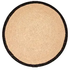 BASEMENT HOME - Alfombra Redonda 200Cm Natural / Negro