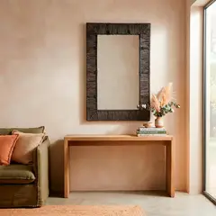 BASEMENT HOME - Espejo Rattan 93X62 Cm Rectangular Decorativo
