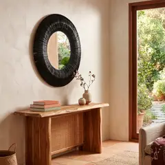 BASEMENT HOME - Espejo Negro Redondo 130 Cm