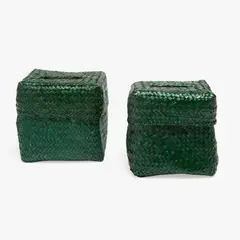 BASEMENT HOME - Set X 2 Cajas Cuadrada Verde Olivo