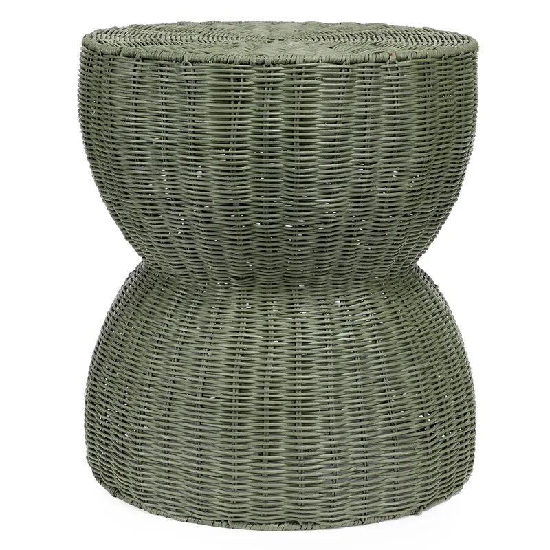 BASEMENT HOME - Pouff Rattán Verde Oscuro 47 Cm Basement Home