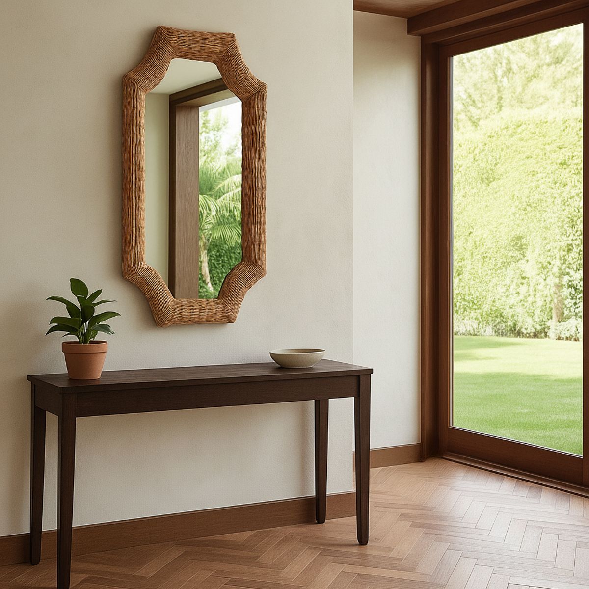 BASEMENT HOME - Espejo Rattan 92X62 Cm Decorativo Basement Home