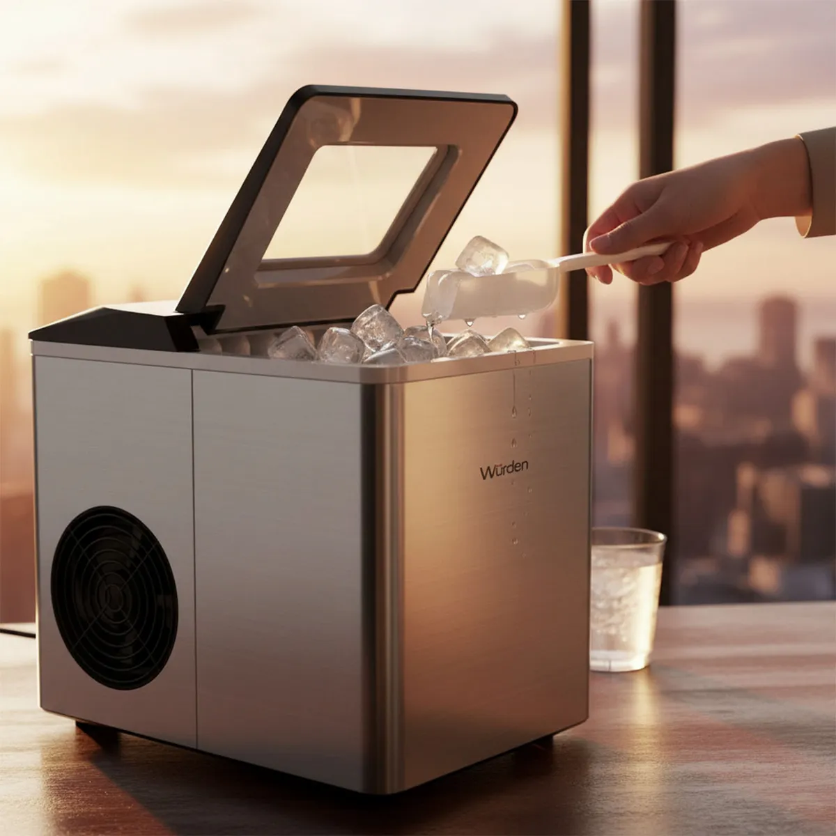 WURDEN - Máquina De Hielo 12 Kg Acero Inoxidable Wurden