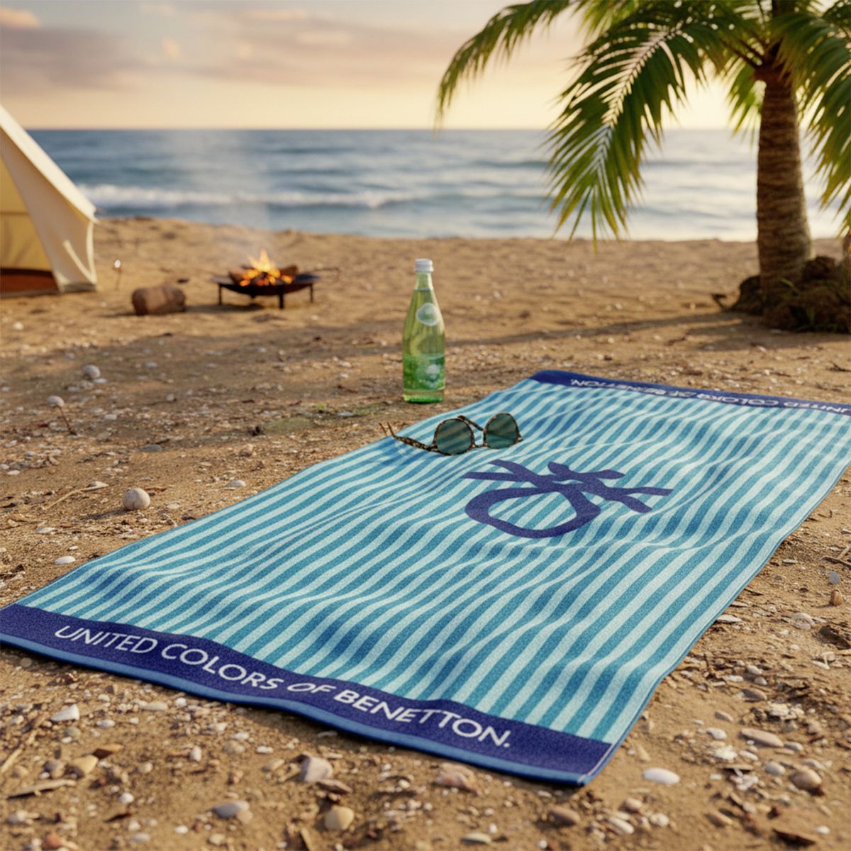 BENETTON - Toalla Inf Lini Azul 71X148 Cm Benetton