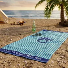 BENETTON - Toalla Inf Lini Azul 71X148 Cm