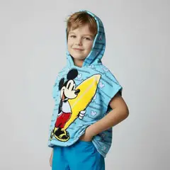 DISNEY - Capucha Capa Mickey Azul 60X120 Cm