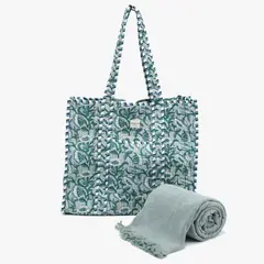ROBERTA ALLEN - Bolso de playa Jaipur Aqua + Toalla