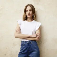 BASEMENT - Polera Manga Corta Algodón Mujer