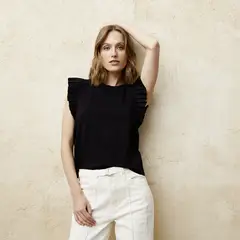 BASEMENT - Polera Manga Corta Algodón Mujer