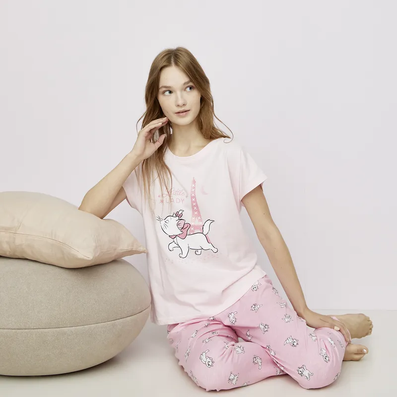 DISNEY - Pijama Algodón Marie Mujer Disney