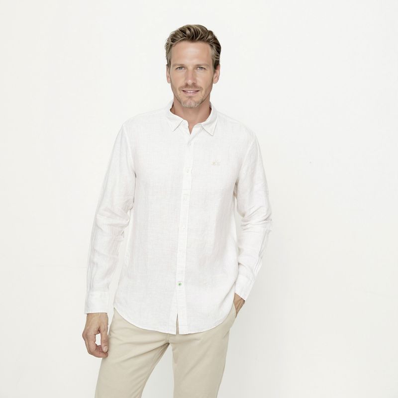 LA MARTINA - Camisa Casual Manga Lino Hombre La Martina