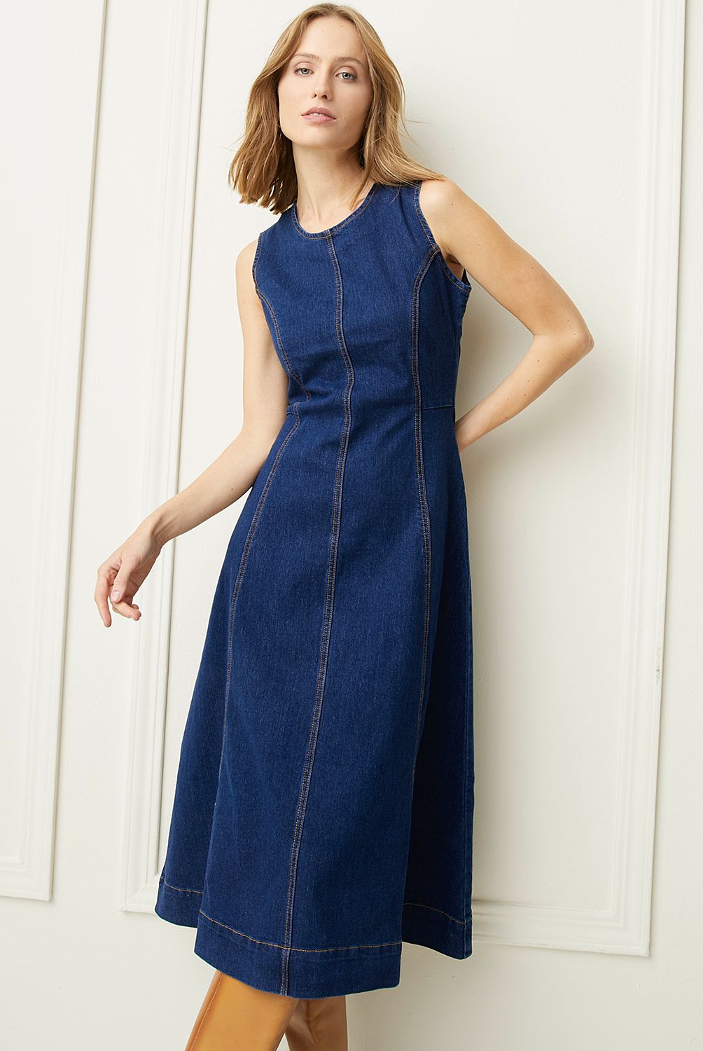 BASEMENT - Vestido Midi Algodón Mujer Basement