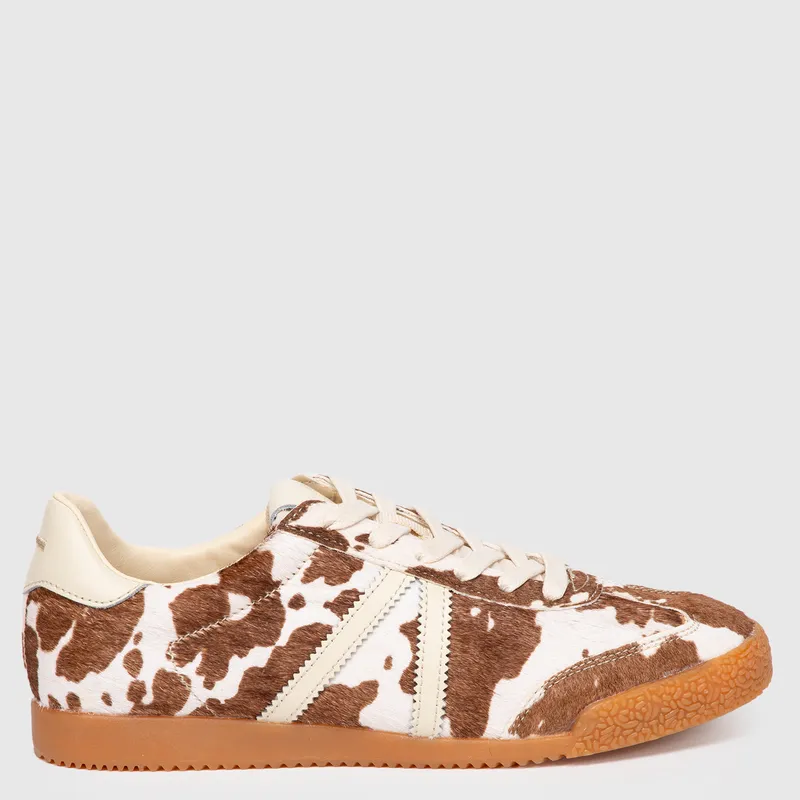 BASEMENT - Zapatilla Urbana Mujer Cuero Animal Print Basement