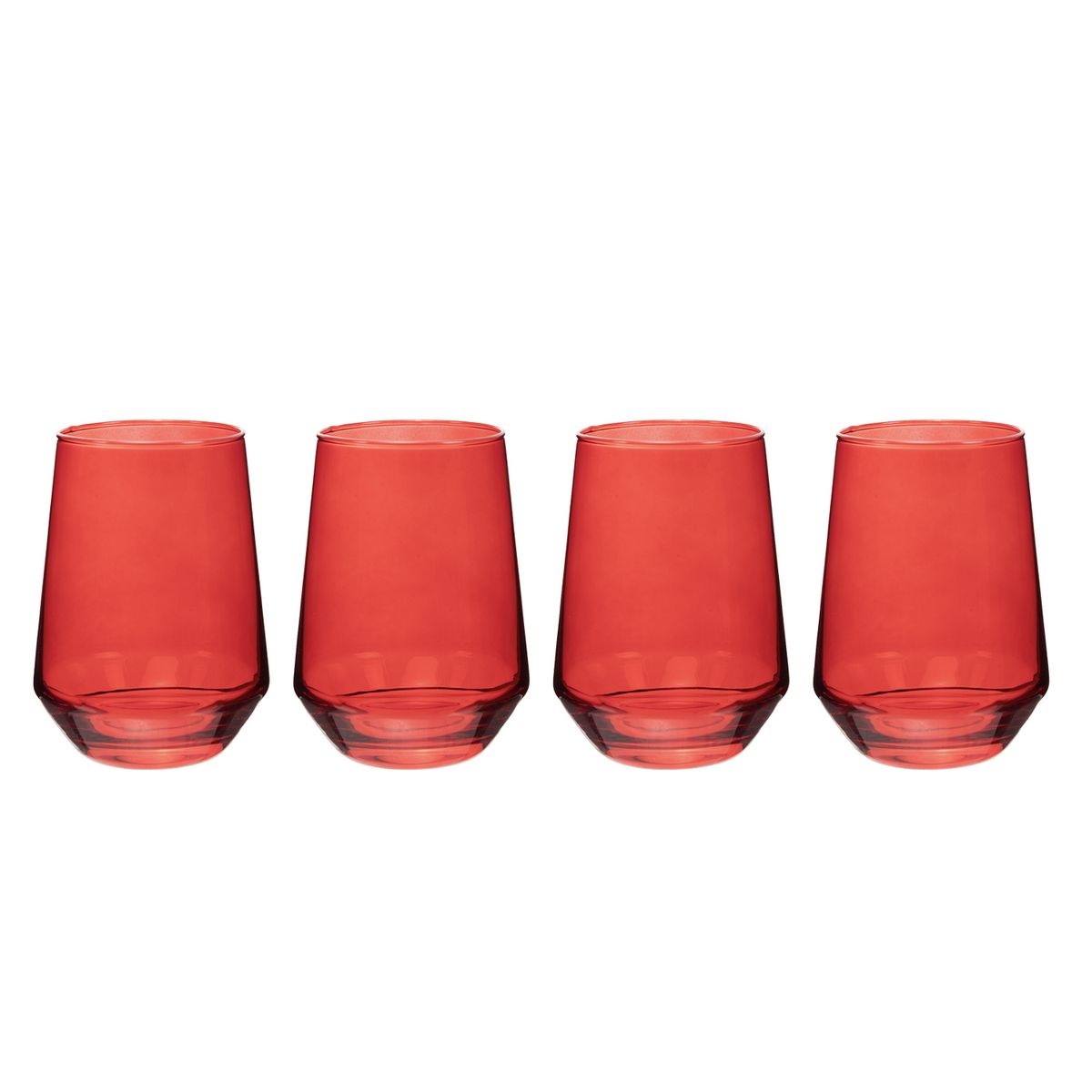ROBERTA ALLEN - Set 4 Vasos Vidrio 410 Ml Navidad Roja Roberta Allen