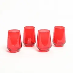 ROBERTA ALLEN - Set 4 Vasos Acrílico 410 ml Navidad Roja