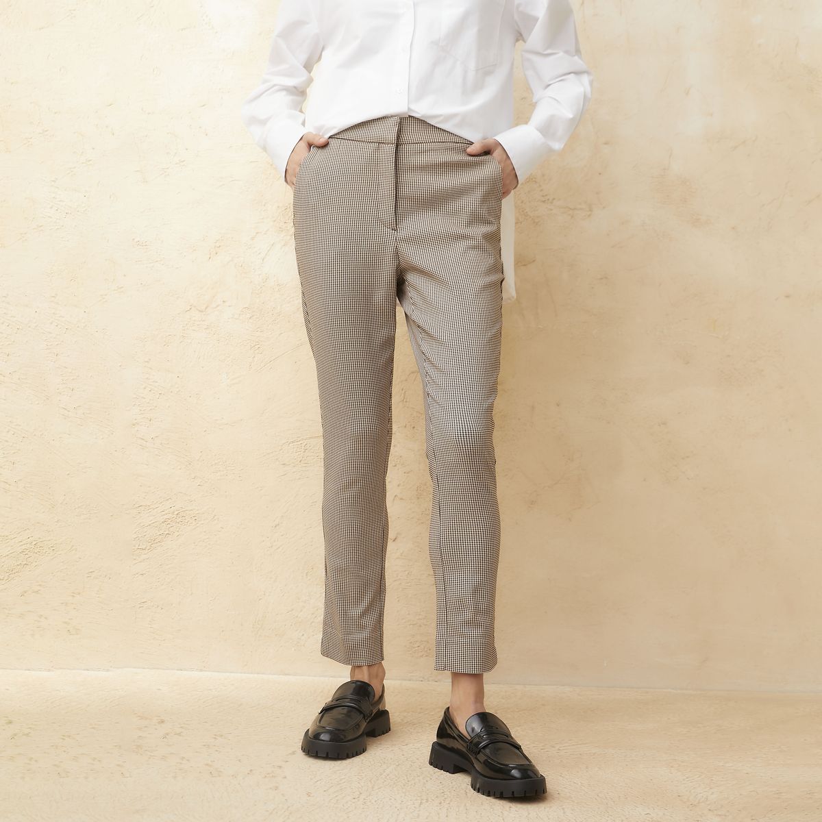 BASEMENT - Pantalón Straight Alto Basement Mujer Algodón