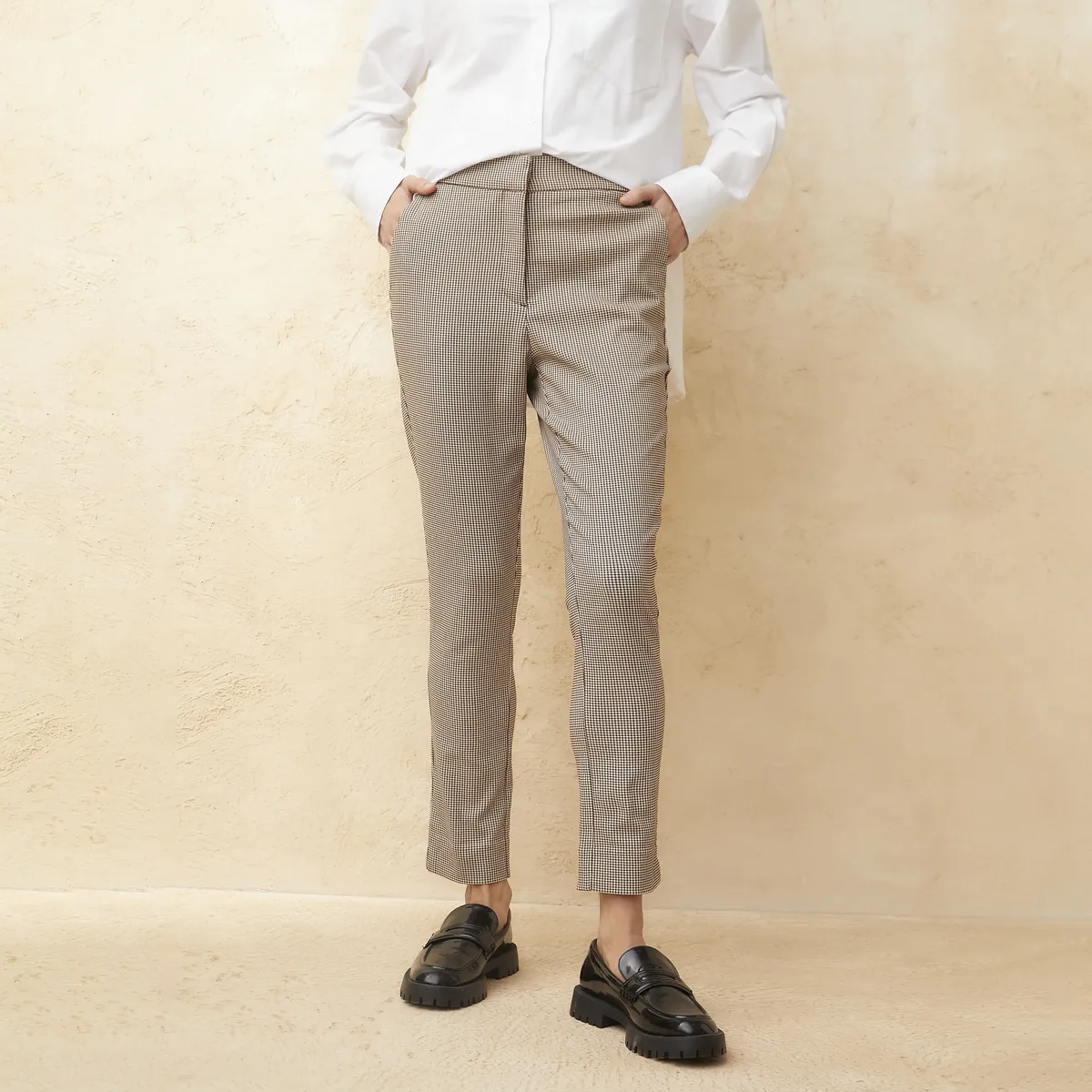 BASEMENT - Pantalón Straight Alto Basement Mujer Algodón