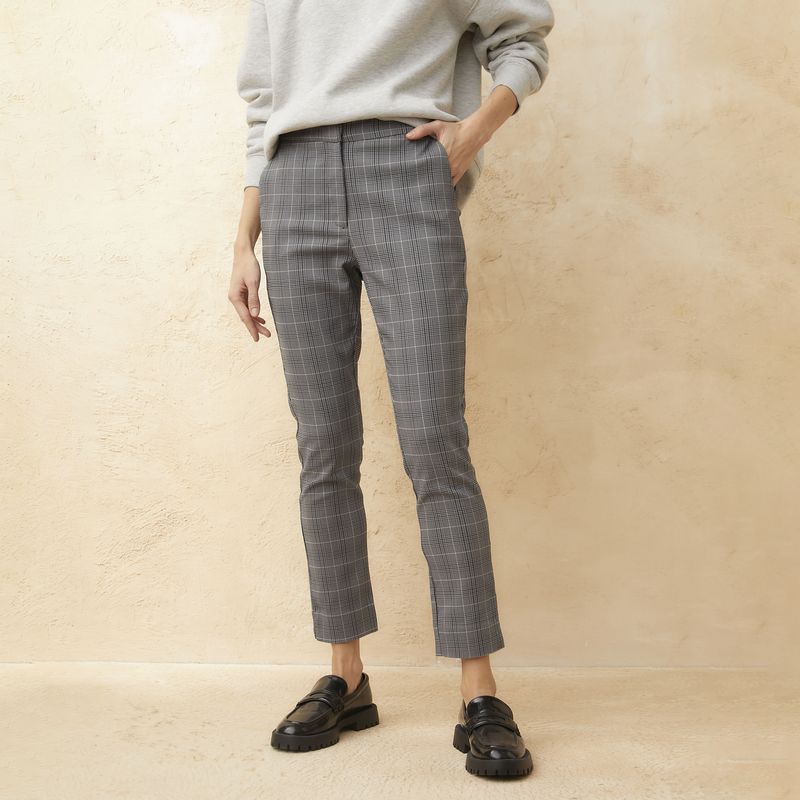 BASEMENT - Pantalón Straight Alto Basement Mujer Algodón