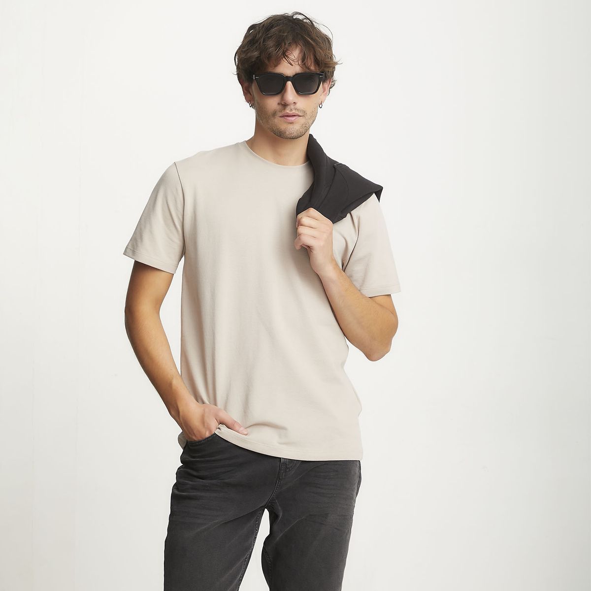 BASEMENT - Polera Manga Corta Algodón Hombre Basement