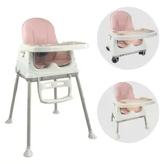 PRIORI - Silla Comer 4 En 1 Yaris Rosa